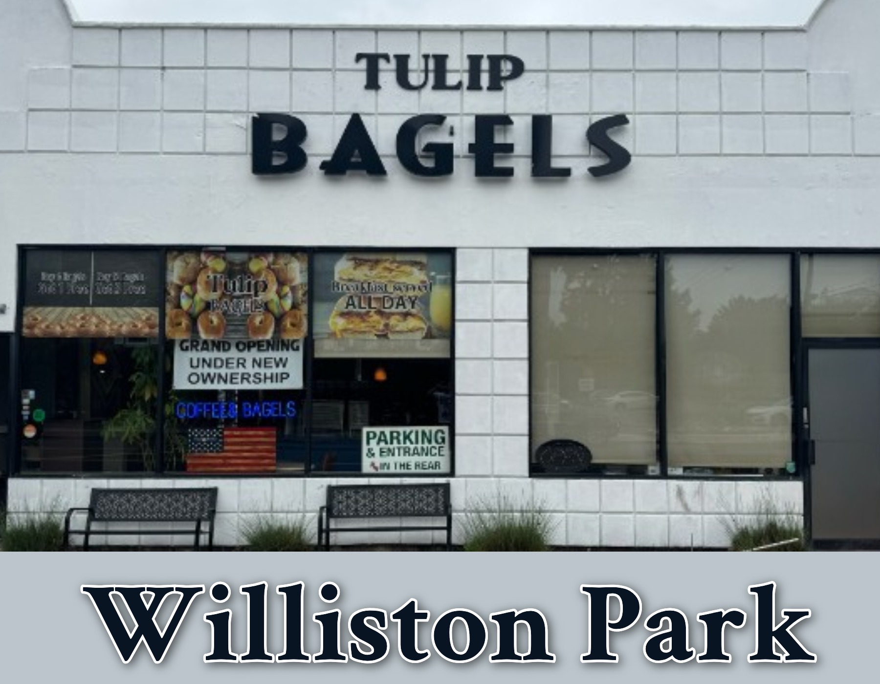 Tulip Bagels Store Fron in Williston Park